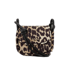 GANNI Leopard Knot Flap Over Mini Bag