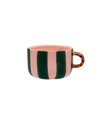 Pink Stripe Leopard Cappuccino Mug