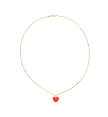 Red Heart Necklace 14K