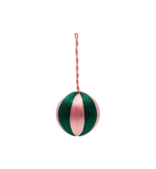 Small Corded Pink and Green Stripe Ornament