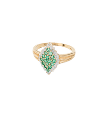 Vintage Emerald And Diamond Spumante Ring