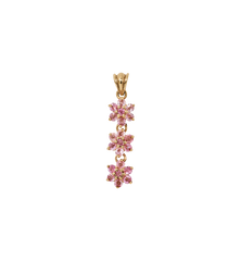 Vintage Pink Sapphire Blushing Azalea Flowers Pendant
