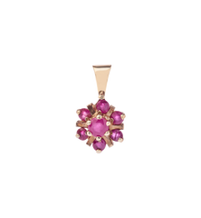 Vintage Ruby Mulberry Flower Charm
