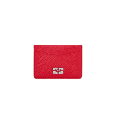 GANNI Red Bou Card Holder Grained