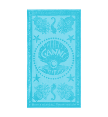 GANNI Blue Beach Jacquard Towel