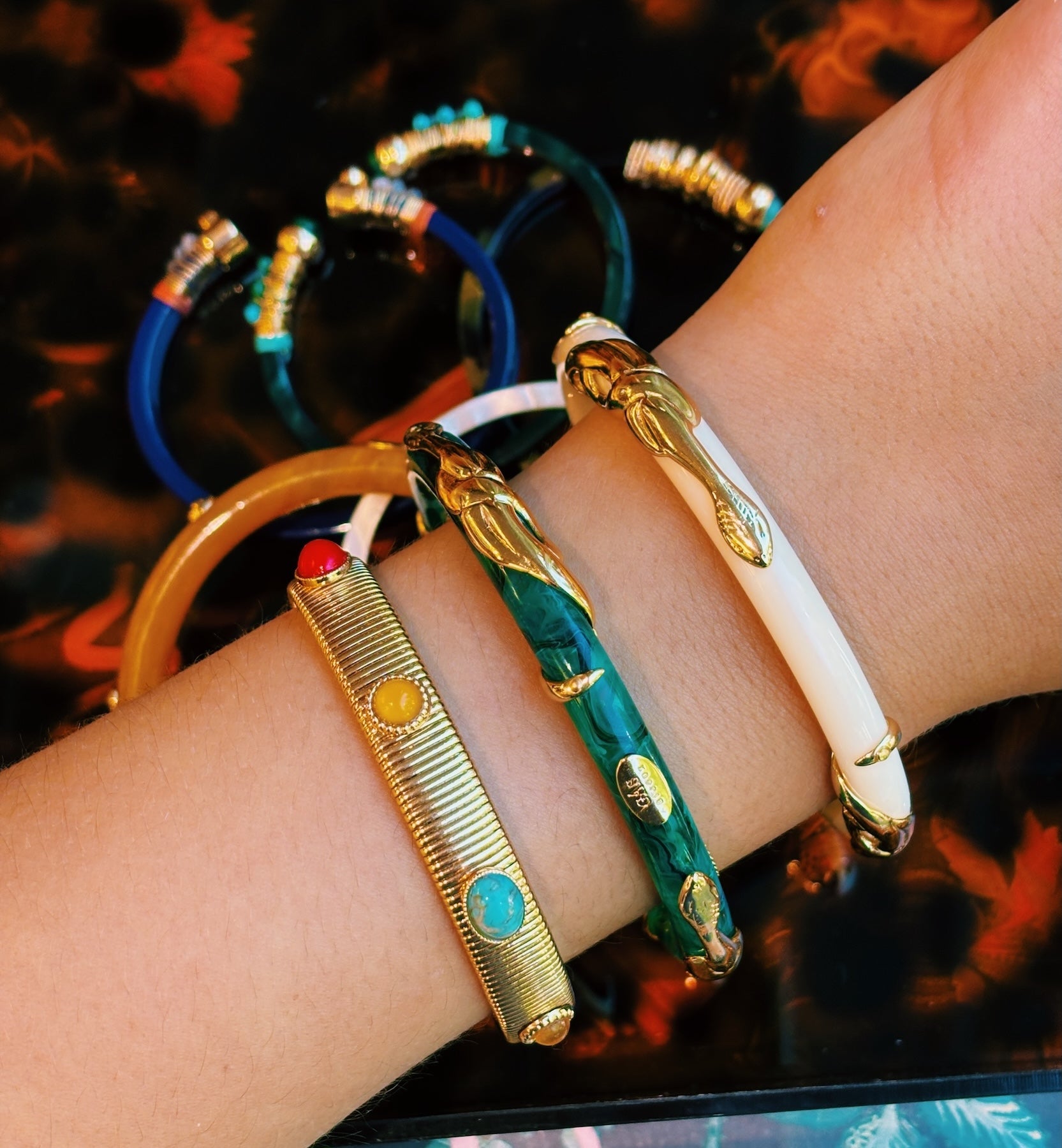 Gas Bijoux Emerald Green Cobra Bracelet | Jewellery | Anna + Nina