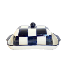 Vaisselle Boutique Checkered Butter Dish