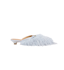 GANNI Sue Ostrich Fur Kitten Heel