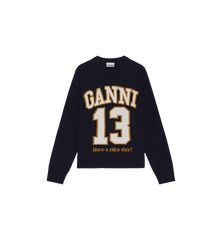 GANNI Graphic Baseball Crewneck