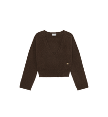 GANNI Wool Yak Mix Deep V-neck