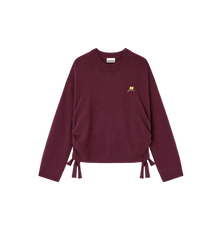 GANNI Bordeaux Future Wool Mix Oversized O-neck