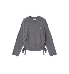 GANNI Grey Future Wool Mix Oversized O-neck