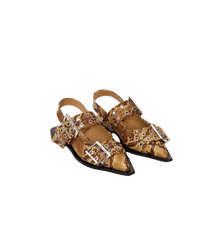 GANNI Feminine Snake Buckle Ballerina