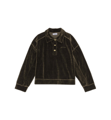 GANNI Velour Polo Shirt