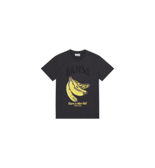 GANNI Cotton Jersey Banana Relaxed T-Shirts