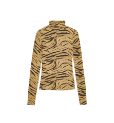 GANNI Printed Shiny Jersey Turtleneck