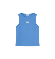 Laagam Blue Embroidered Logo Tank Top