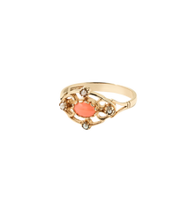 Vintage Coral Pearl Ring