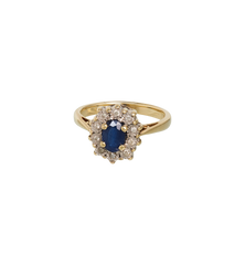 Vintage Sapphire Veil Ring 9K
