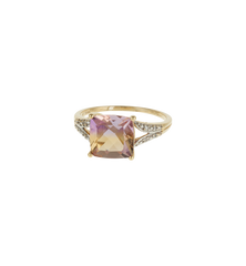 Vintage Ametrine and Diamond Quiet Eve Ring 10K
