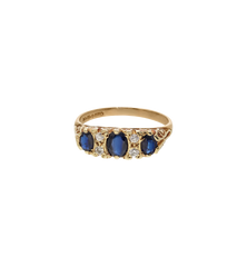 Vintage Sapphire and Diamond Jacky O Ring 9K