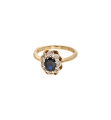 Vintage Sapphire and Diamond Birkin Ring 9K