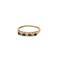 Vintage Sapphire and Diamond Bessette Ring 9K