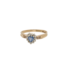 Vintage Sapphire and Diamond Smith Ring 9K