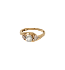 Vintage Aquamarine and Diamond Ocean Whisper Ring 9K