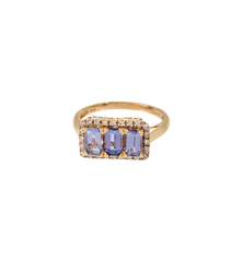 Vintage Tanzanite and Diamond Violet Majesty Ring 14K