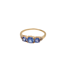 Vintage Tanzanite and Diamond Three Graces Ring 9K