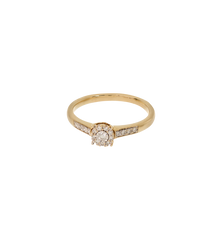 Vintage Diamond Luminous Halo Ring 9K