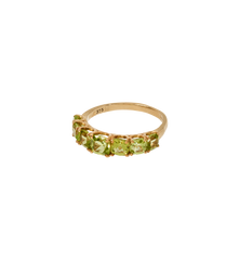 Vintage Peridot Leaf Crown Ring 9K