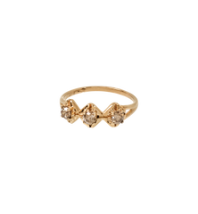 Vintage Diamond Celestial Crown Ring 9K