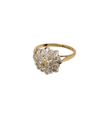 Vintage Diamond Marigold Bloom Ring 9K