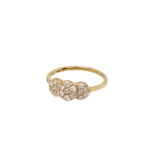 Vintage Diamond Trio Blossom Ring 9K