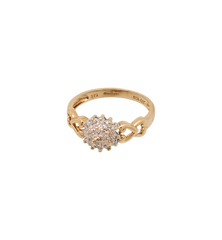 Vintage Diamond Sunburst Cluster Ring 9K