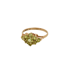 Vintage Peridot Meadow Bloom Ring 9K