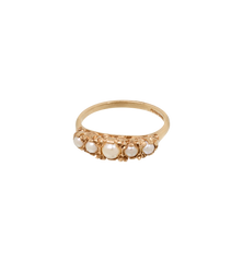 Vintage Pearl Seaspray Row Ring 9K