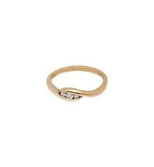 Vintage Diamond Ribbon Twist Ring 9K