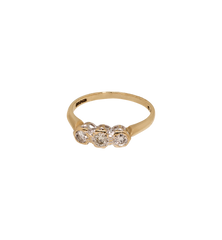 Vintage Diamond Three Wishes Ring 9K