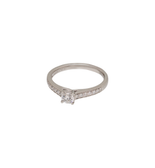 Vintage Diamond Moonlight Solitaire Ring 9K
