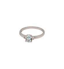 Vintage Aquamarine and Diamond Sea Breeze Ring 9K