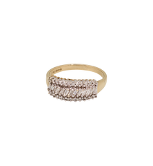 Vintage Diamond Baguette Cascade Ring 9K