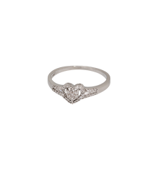 Vintage Diamond Sparkling Heart Ring 9K