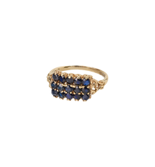 Vintage Sapphire Midnight Mosaic Ring 9K