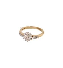 Vintage Diamond Flowerette Ring 9K