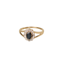 Vintage Sapphire and Diamond Blue Reverie Ring 9K