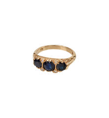 Vintage Sapphire and Diamond Royal Trilogy Ring 9K