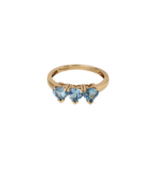 Vintage Topaz Heart Melody Ring 9K